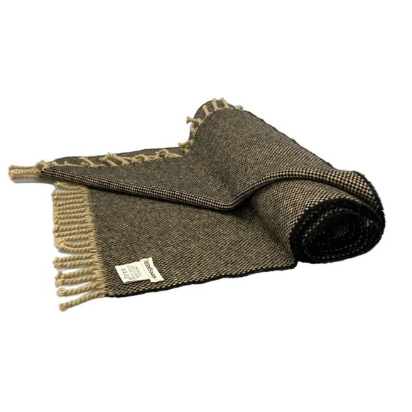 HERMES - Dark Brown Light Brown Cashmere Scarf 587-082025 - Picture 2 of 4